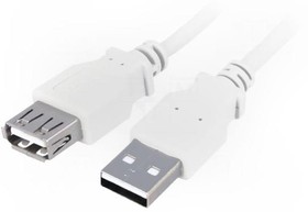Фото 1/2 CU0010, Кабель, USB 2.0, гнездо USB A, вилка USB A, никелированные, 1,8м