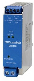 Фото 1/2 DRM40, DIN Rail Redundancy Module - 2 x 20 A - 2 Inputs - 10 to 30VDC Input - LED Indicators.