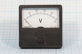Фото 1/3 Головка измерительная Вольтметр, размер 60x60 мм, 50В, марка CG-60, точность 1.5