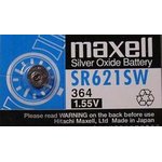 Батарейка, напряжение 1.5 В, 6.8x2.15, SW, G1/SR621SW/364, MAXELL