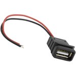 USB-2Pin-F, Разъём , длина кабеля 100 мм, 2 контакта, 5 А, 5 В ...