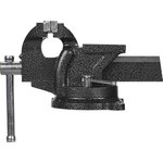 SQ1026-0131, Тиски слесарные, поворотные, c наковальней, 100 мм, "Рубин" ...