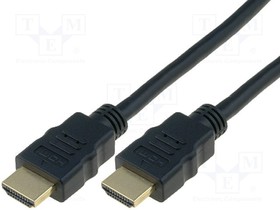 AK-330107-050-S, Cable; HDMI 1.4; HDMI plug,both sides; 5m; black