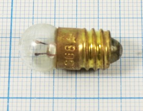 Лампа накаливания 12x24мм с резьбовым цоколем E10, напряжение 1В; №5935 Л 1,0В\E10\ 0,07Вт\\\12x24\ ЛН\МН1,0-0,068\