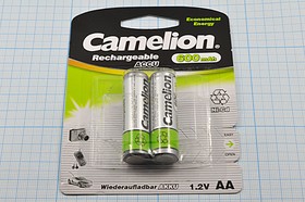 Аккумуляторная батарея, напряжение 1.2 В, 800 мАч, тип AAA, электро-химическая система никель-металлогидридная, ACCU Camelion