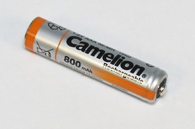 Фото 1/3 Аккумуляторная батарея 1,2В, емкость 800мАч, AAA, тип Ni-MH, ACCU, Camelion