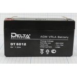 Аккумуляторная батарея 6В, емкость 1,5Ач, размер 95x23x52, тип Pb, DT6015, DELTA