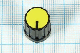 Фото 1/2 Ручка, внутренний диаметр d6,0, 18 зубцов, размер 13,3x16,5, пластик, черный/зеленый, CP