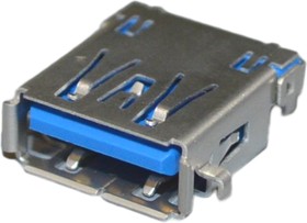 UB3A-9R-D6C-112(HF), Разъем USB, USB Типа A, USB 3.0, Гнездо, 9 вывод(-ов), Монтаж в Сквозное Отверстие, Прямой Угол