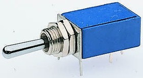 Фото 1/4 Toggle switch, metal, 2 pole, latching, On-On, 2 A/250 VAC, 4 A/125 VAC, 4 A/30 VDC, silver-plated, 21146NA