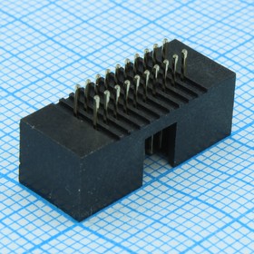 DS1064-16-20V8BB-3A, вилка 20конт на плату шаг1.27x2.54mm , лоток / BH1.27-20 (DS1064-16-20V8BB-3A)