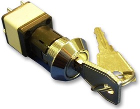 SRLM-5-Q-D, Выключатель с ключом, Выкл.-Вкл., SPST-NO, Серия SRL, 2 Позиции, Пайка, 4 А