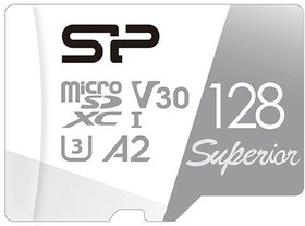 SP128GBSTXDA2V20, Флеш карта microSD 128GB Silicon Power Superior Pro A2 microSDXC Class 10 UHS-I U3 Colorful 100/80 Mb/s