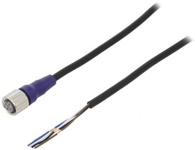 Фото 1/4 XS2F-LM12PVC4S5M, Соединительный кабель, M12, PIN 4, прямой, 5м, вилка, 0,8А, IP67