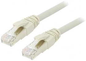 Patch cable, RJ45 plug, straight to RJ45 plug, straight, Cat 6A, S/FTP, LSZH, 2 m, gray