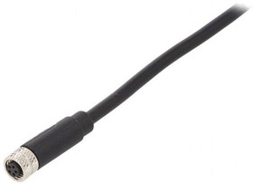 Фото 1/2 Sensor actuator cable, M8-cable socket, straight to open end, 5 pole, 1 m, PVC, black, 1.5 A, PXPPVC08FBF05BCL010PVC