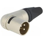 XLR plug, 3 pole, silver-plated, 2.5 mm², AWG 14, metal, NC3MRX