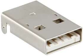 Фото 1/2 1-1734028-1, USB Connector - USB Type A - USB 2.0 - Plug - 4 Ways - Surface Mount - Right Angle.
