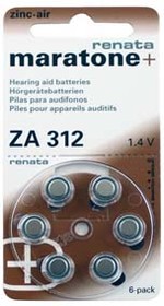 Батарейка, напряжение 1.4 В, 180мАч, 7.9x3.6, Zn, ZA312/PR41/renata