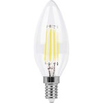 25573, Лампа светодиодная LED 5вт Е14 белый свеча FILAMENT
