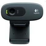 960-001063/960-000999 Logitech HD Webcam C270, {USB 2.0, 1280*720, 0.9MP разрешение матрицы,3Mpix foto, Mic, Black}