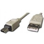 CC-USB2-AM5P-3, Кабель; USB 2.0; вилка USB A,вилка mini USB B; позолота; 0,9м
