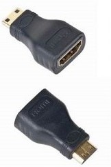 Фото 1/3 A-HDMI-FC, Адаптер; гнездо HDMI,вилка mini HDMI; Цвет: черный