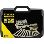 FMMT82827-1, 50-Piece Metric 1/2 in; 1/4 in Standard Socket/Spanner Set with ...