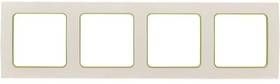 Фото 1/7 Рамка 4-м Стокгольм бел. с линией цвета зел. PROxima EKF EAM-G-303-10