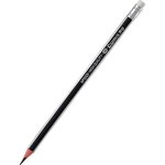 Чернографитный карандаш 2B, с ластиком, трехгранный корпус ассорти 12 шт в ...