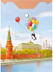 Фото 1/2 Папка-конверт География на кнопке А6 Москва Кремль 12 шт в упаковке A1856 MK