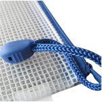 Папка-конверт A5 на голубой Zip молнии, прозрачная 10 шт в упаковке A1156 BU