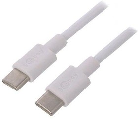 Фото 1/2 66317, Кабель, USB 2.0, вилка USB C,с обеих сторон, 1м, белый