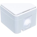 Розетка 1ая с крышкой AQUA белая п/герм 3110 4690612000541