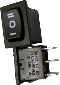 MRS-123-2C6, Переключатель черный (ON)-OFF-(ON) (3A 250VAC) SPDT 3P