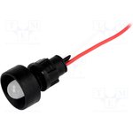 LKS12-24-W, Индикат.лампа: LED, вогнутый, 12-24ВDC, 12-24ВAC, Отв: d13мм, IP20