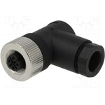 SM12-PRP-A4W-1B9, Вилка, M12, PIN 4, "мама", код A-DeviceNet / CANopen, на провод