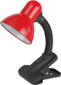 Фото 1/4 Настольный светильник ЭРА N-212-E27-40W-R на прищепке красный Б0035061