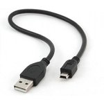 CCP-USB2-AM5P-1, Кабель; USB 2.0; вилка USB A,вилка mini USB B; позолота; 0,3м
