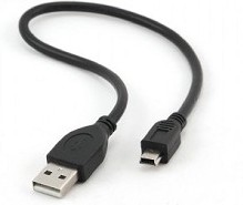 Фото 1/2 CCP-USB2-AM5P-1, Кабель; USB 2.0; вилка USB A,вилка mini USB B; позолота; 0,3м