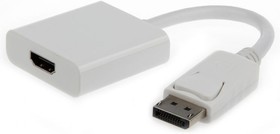 Фото 1/2 Gembird Переходник DisplayPort - HDMI , 20M/19F, белый (A-DPM-HDMIF-002-W)
