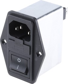 Фото 1/2 FN283-2-06, Filtered IEC Power Entry Module, IEC C14, General Purpose, 2 А, 250 В AC, 2-Pole Switch