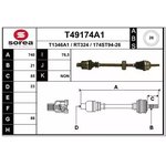 T49174A1, Привод правый 740mm ABS\ Renault Clio II 1.4-1.6 E7J/K7M 98