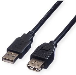 11.02.8947, Cable, USB-A Plug - USB-A Socket, 800mm, USB 2.0, Black