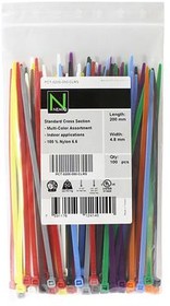PCT-0200-050-CLRS, Cable Tie Assortment 200 x 4.8mm 220N Multicoloured