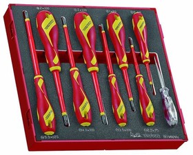 TEDV909N, Slotted Insulated Screwdriver Set, 9-Piece