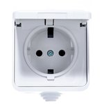 Розетка 1ая с крышкой AQUA белая п/герм 3110 4690612000541