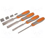 AV10010, Set: chisels, 4pcs, wood, 6.5mm,13mm,19mm, 25mm