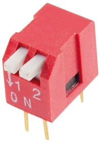 DS1040-02RT, DIP переключатель 2pin угловой красный
