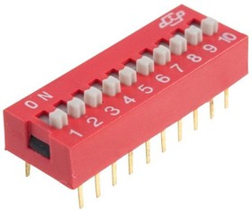 DS1040-10RN, DIP переключатель 10pin красный